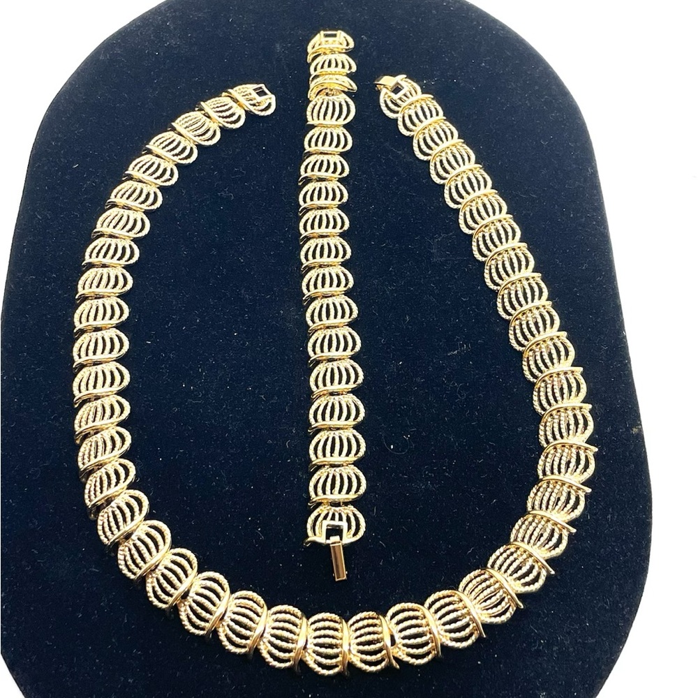 Gold Tone Vintage Bracelet and Necklace